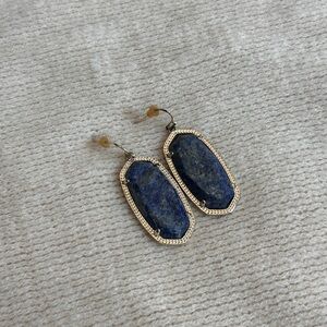 Elegant Blue and Gold Drop Earrings